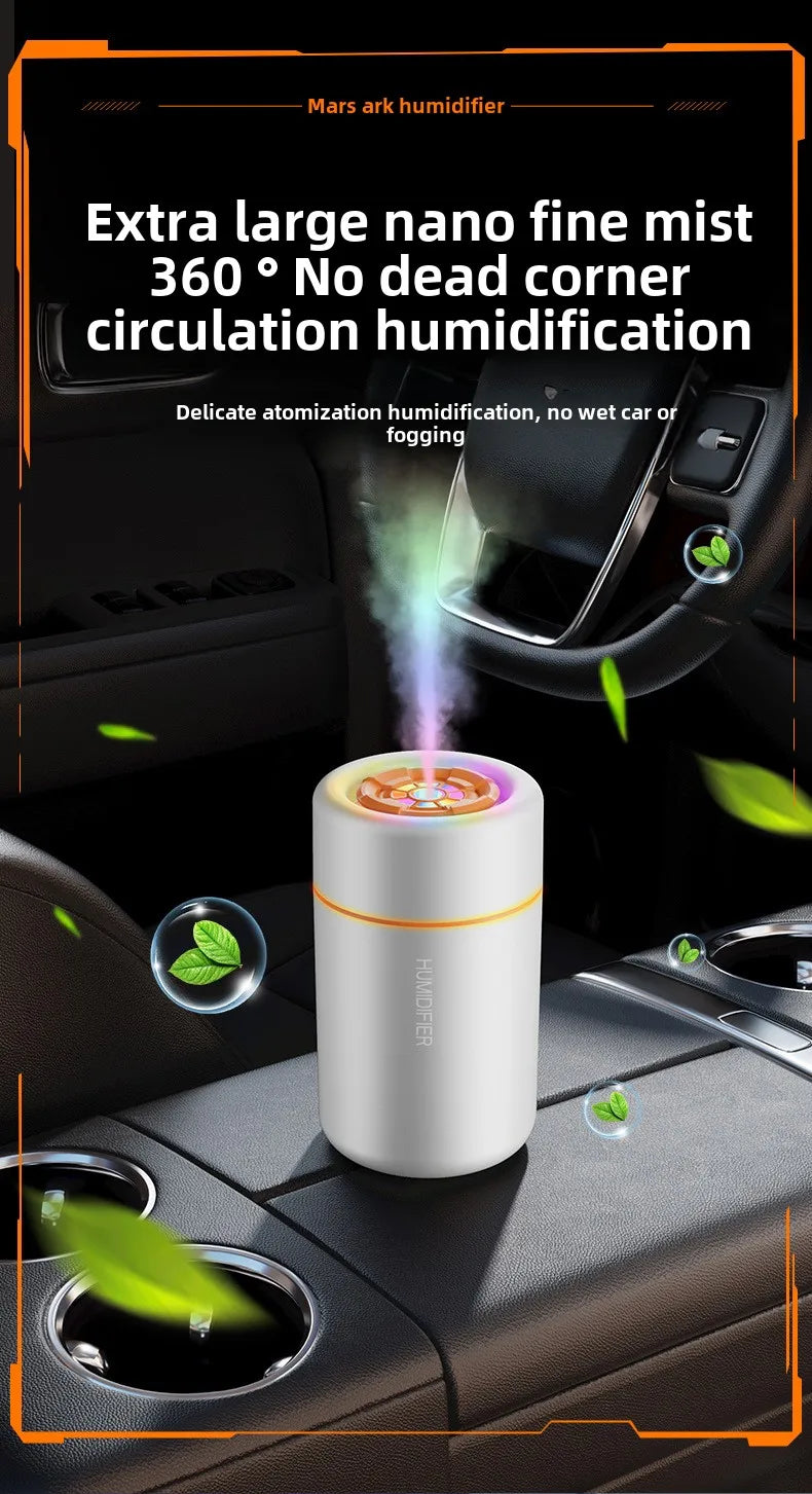 Umidificador Ultrassônico Portátil USB para Casa e Carro (Luz LED)