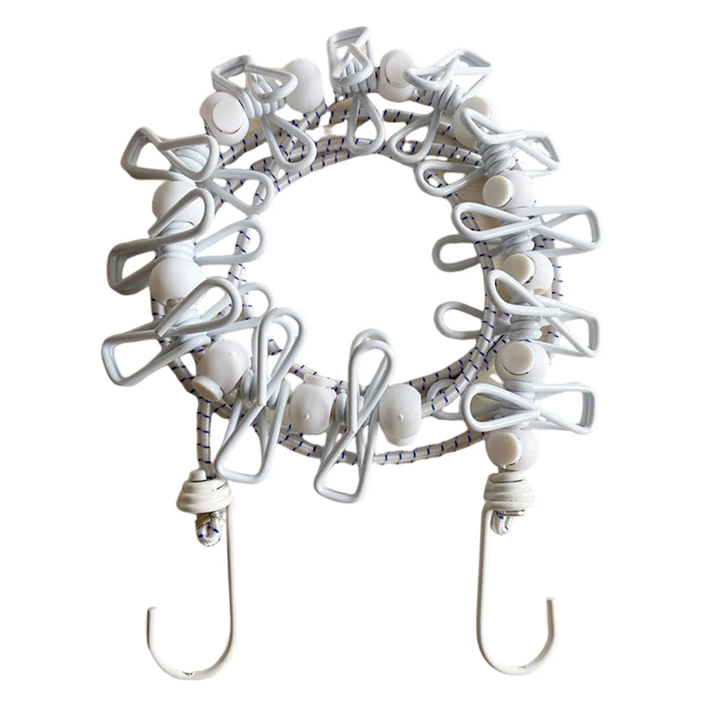 Varal Portátil de Viagem com 12 Pregadores (Retrátil 1.8m)