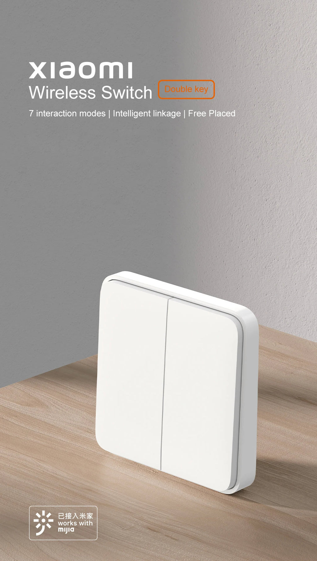 Interruptor Inteligente Xiaomi Sem Fio (Versão Tecla Dupla)