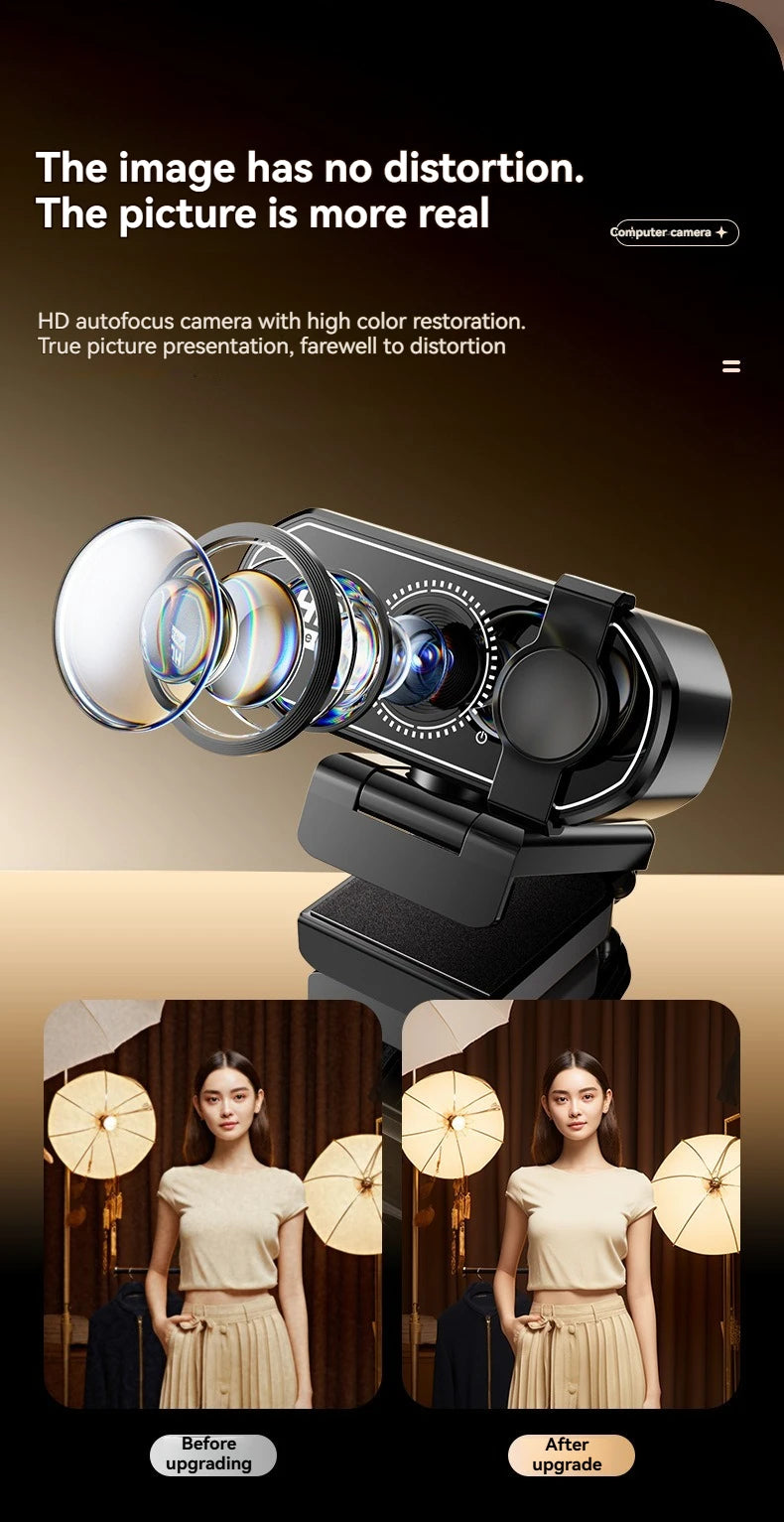 Webcam Xiaomi Q27 (4K/2K/1080p) com Microfone e Foco Automático