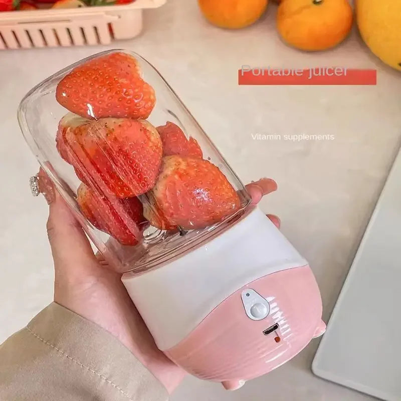 Mini Liquidificador Portátil 400ml: Recarregável USB para Smoothies e Shakes