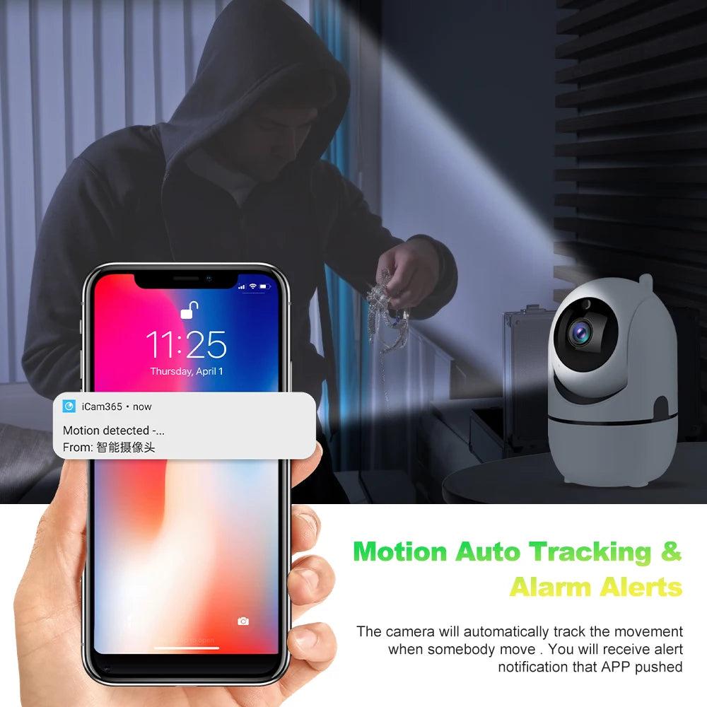 Câmera de Segurança Interna Wifi com Rastreamento Automático (2.4G e 5G)