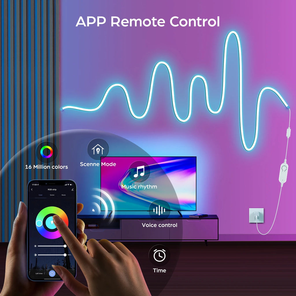 Fita LED COB RGB Wifi Inteligente Tuya/Smart Life (5V USB)