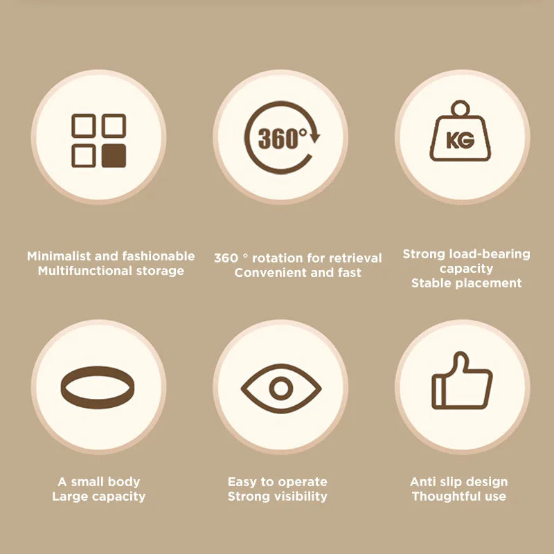 Organizador Giratório 360°: Organizador de Especiarias Antiderrapante