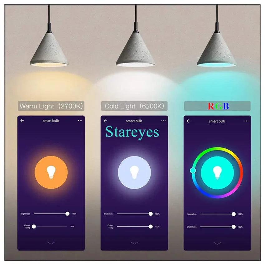 Lâmpada LED Inteligente Wifi/Zigbee RGB + CCT (E27, E14 ou GU10)