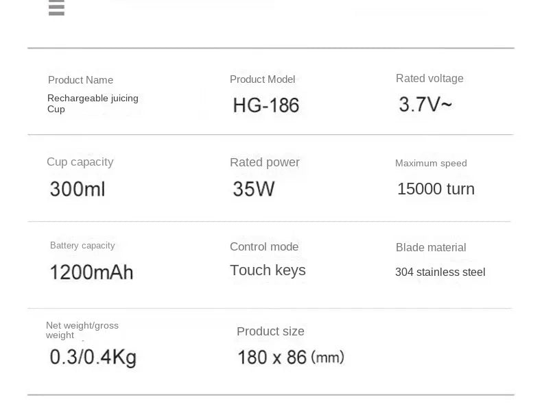 Mini Liquidificador Portátil 400ml: Recarregável USB para Smoothies e Shakes
