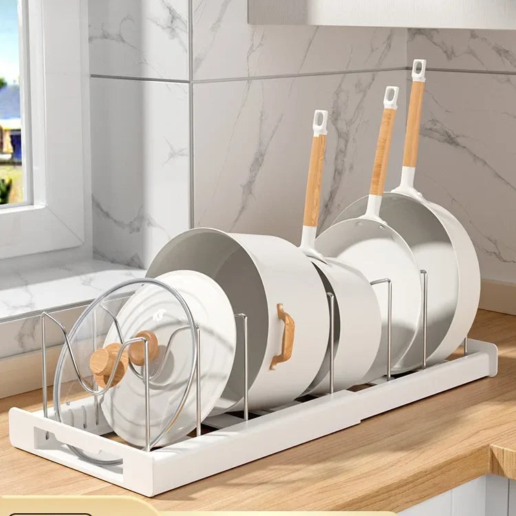 Organizador de Panelas e Tampas Expansível com 7 Divisórias