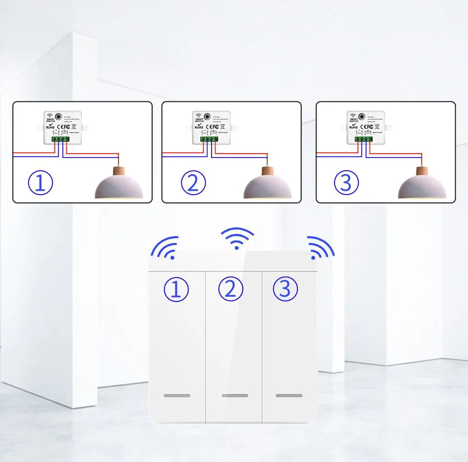 Kit Interruptor RF 433MHz: Controle Luzes e Lâmpadas à Distância