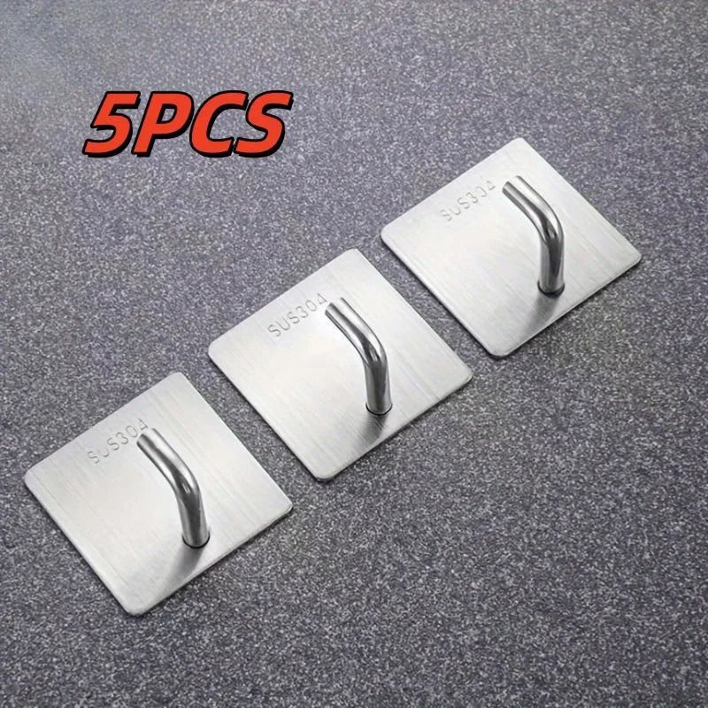 Kit Ganchos Adesivos em Aço Inox de Alta Fixação