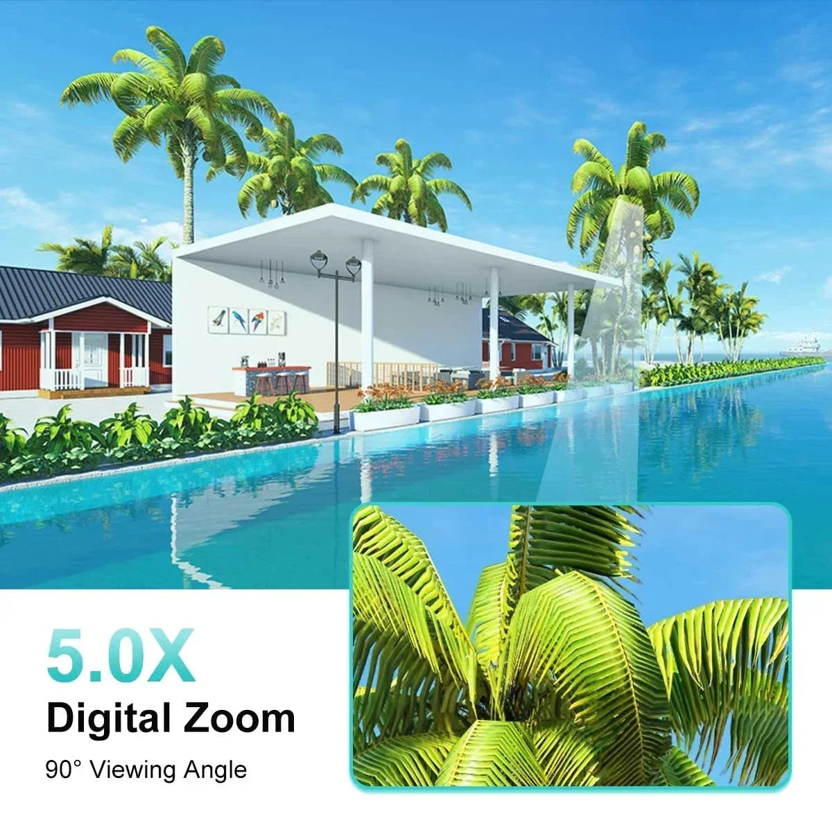 Câmera de Segurança Externa Wifi Yoosee 5MP com Visão Noturna Colorida