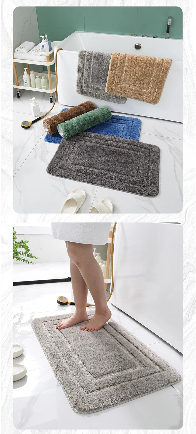 Tapete de Banheiro Super Absorvente Antiderrapante (Extra Macio)