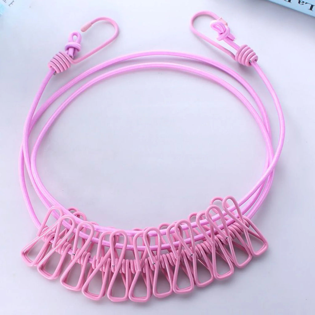 Varal de Viagem Retrátil (1.8m) com 12 Prendedores