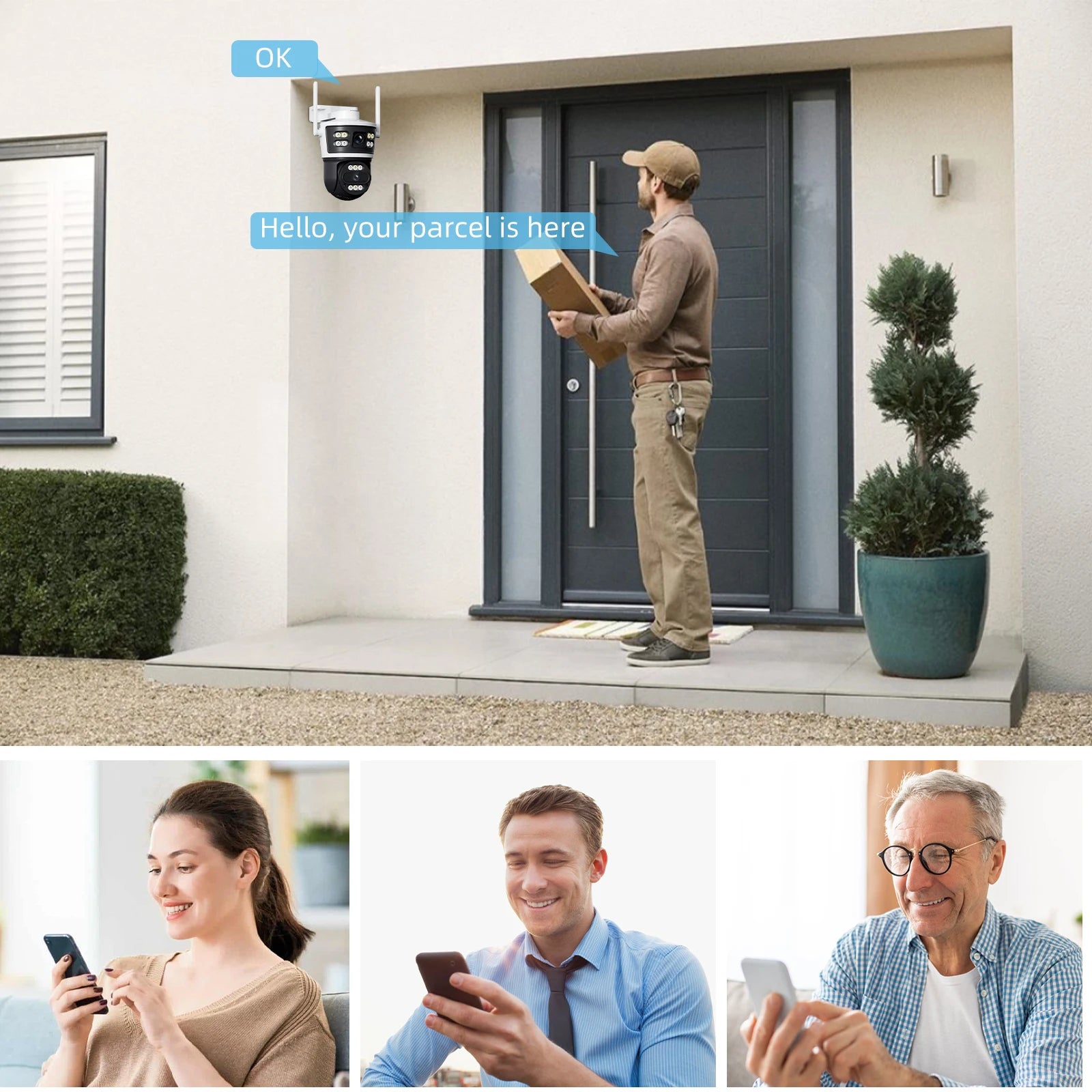 Câmera IP à Prova d'Água (IP66) com Lente Dupla e Visão Noturna Colorida