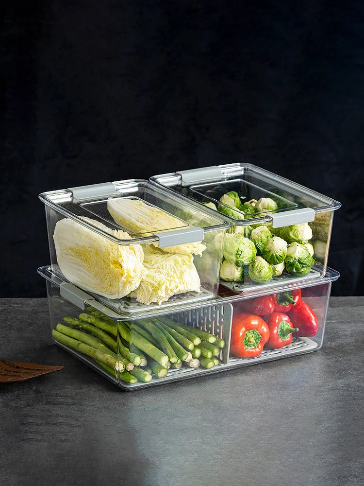 Organizador de Acrílico Transparente para Geladeira e Freezer (Empilhável)