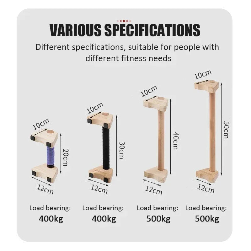 Par de Barras Paralelas de Madeira para Handstand e Flexão (Alta Resistência)