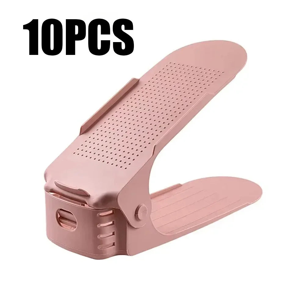 Kit com 10 Organizadores de Sapatos Ajustáveis (Duplo Andar)