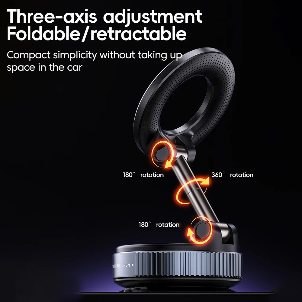 Suporte Magnético Veicular Dobrável com Rotação 360° para Painel