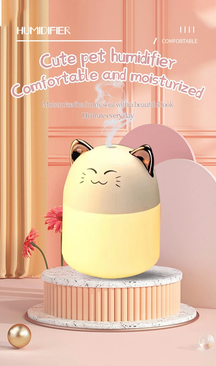 Mini Umidificador de Ar Silencioso para Quarto e Escritório