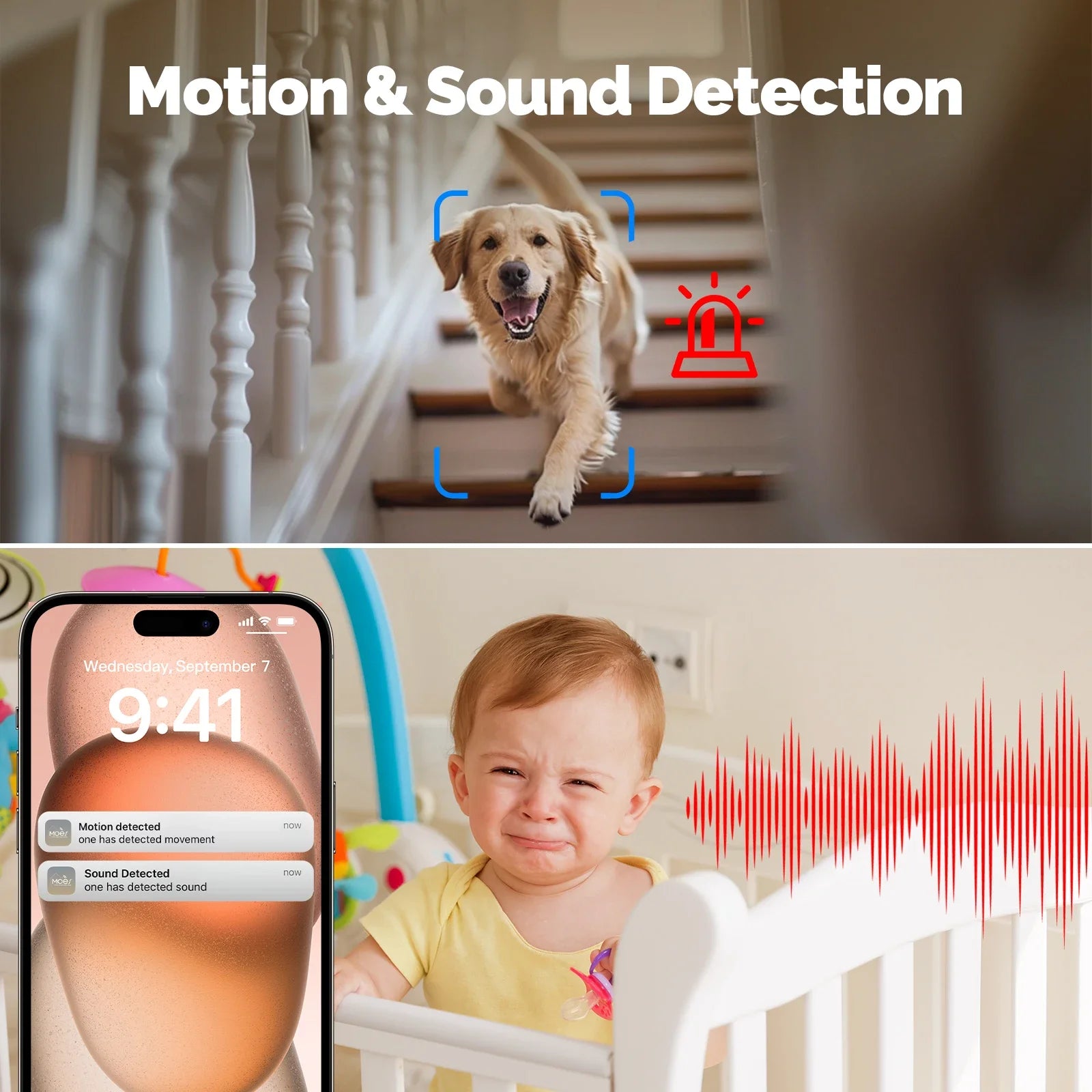 Câmera de Segurança Interna MOES Tuya com Wifi 6/2.4 e Rastreamento