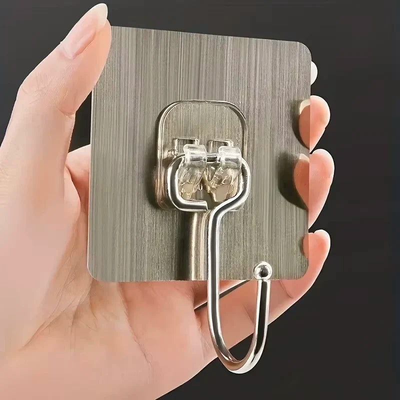 Kit com 3 Ganchos Adesivos de Parede Multiuso (Alta Resistência/Sem Furos)