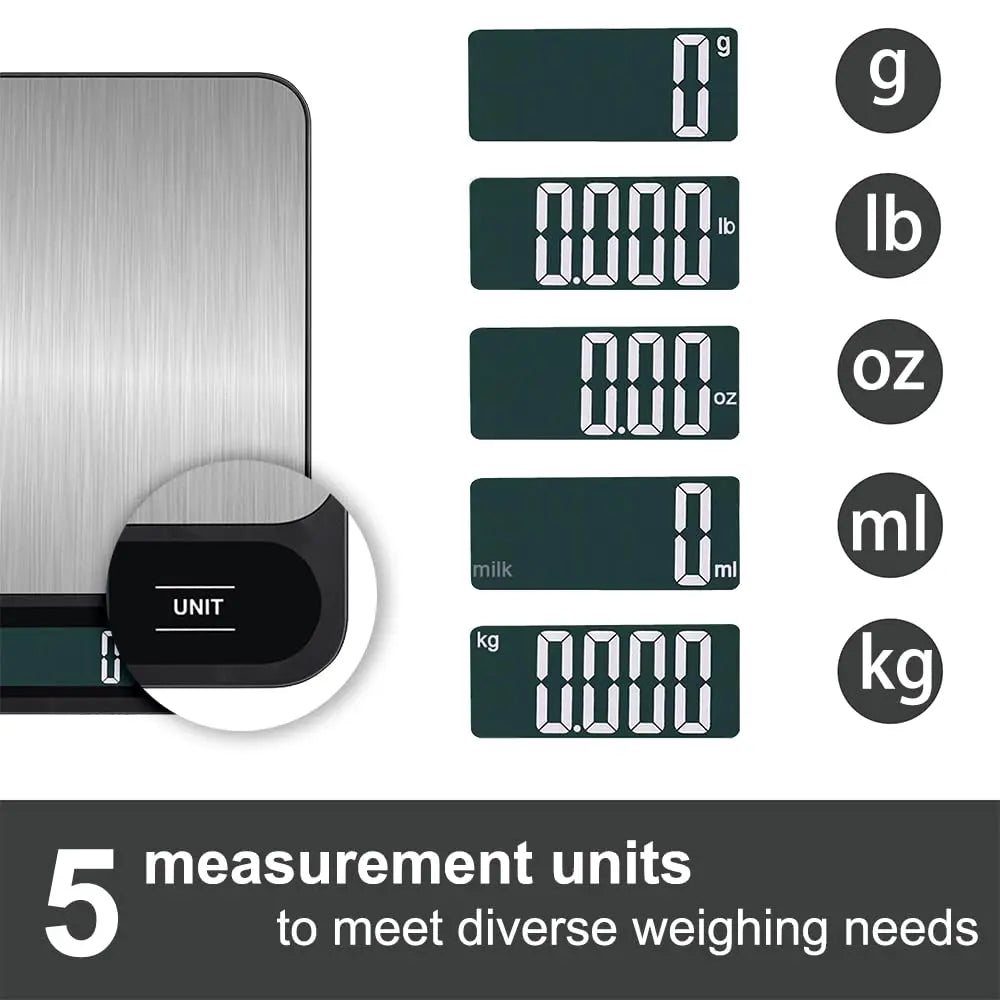 Balança Culinária LCD em Aço Inox (Precisão 1g)