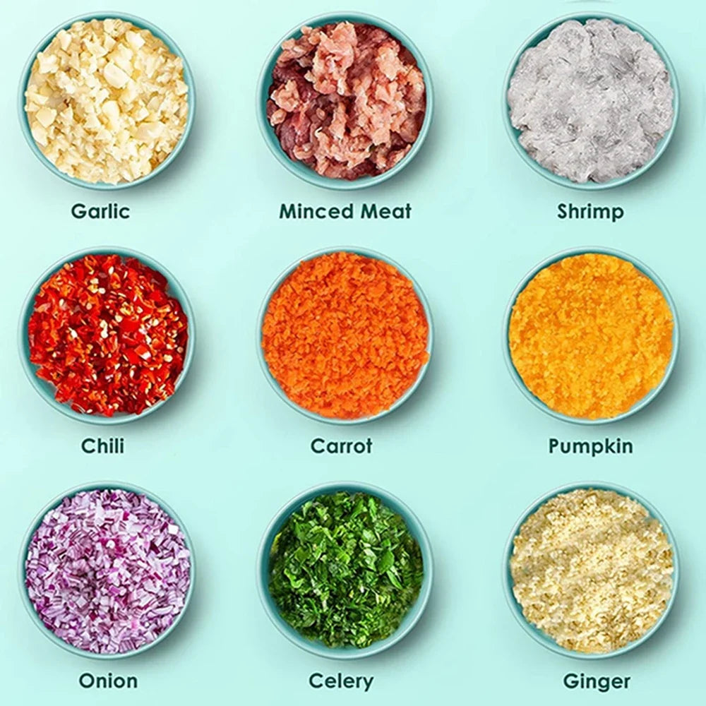 Mini Triturador de Alho Elétrico 250ml: Portátil e Sem Fio