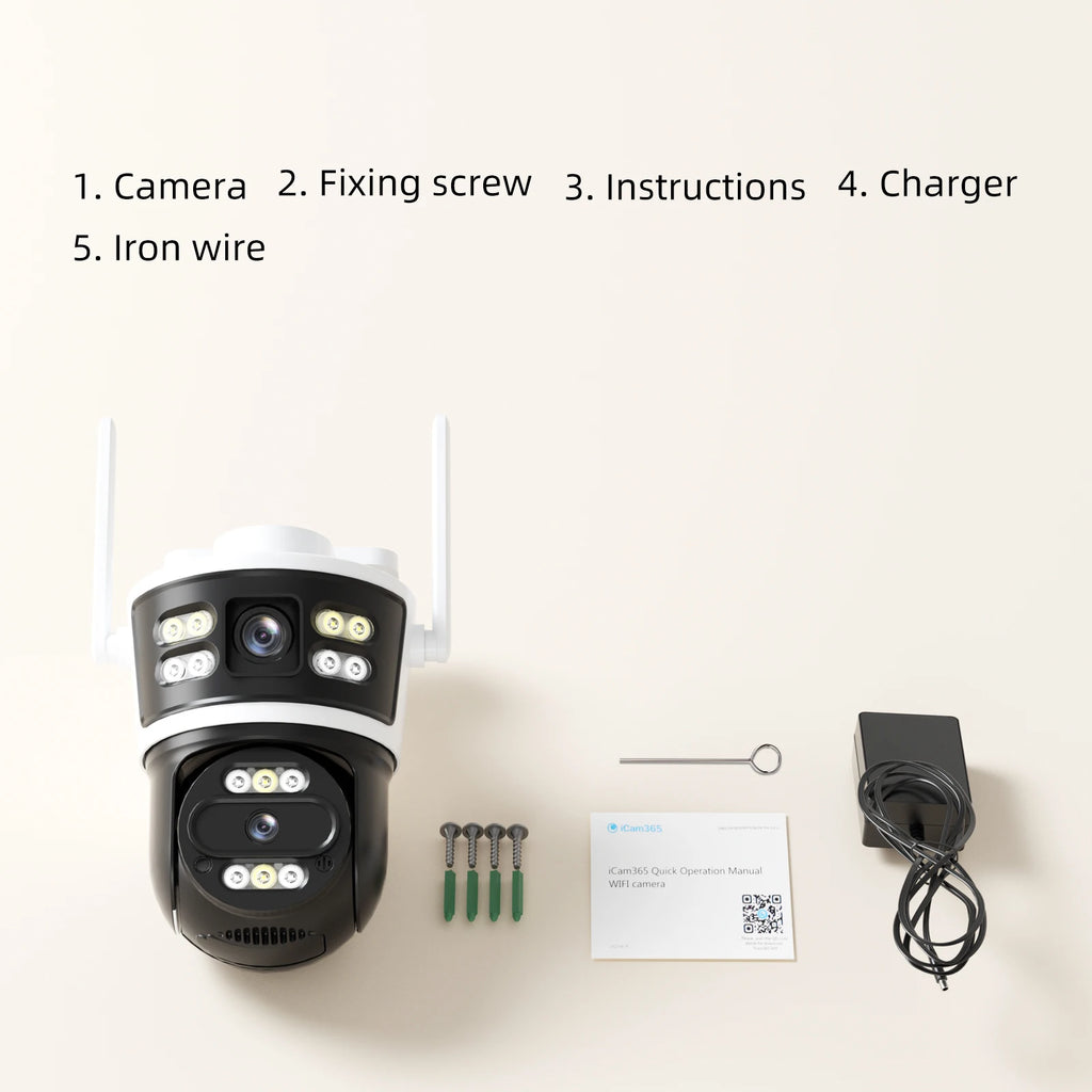 Câmera IP à Prova d'Água (IP66) com Lente Dupla e Visão Noturna Colorida