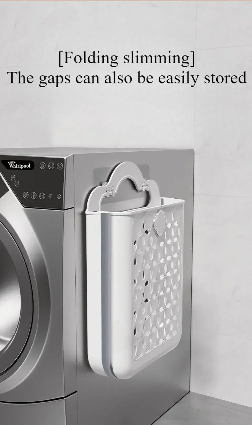 Cesto de Roupa Suja Dobrável com Fixação na Parede (Fácil Instalação)