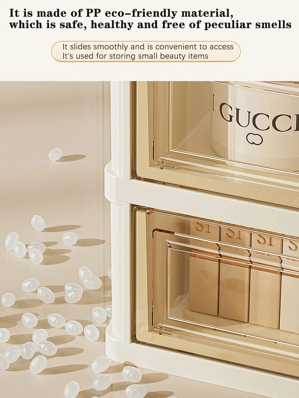 Organizador de Maquiagem Acrílico com Gavetas e Portas Magnéticas