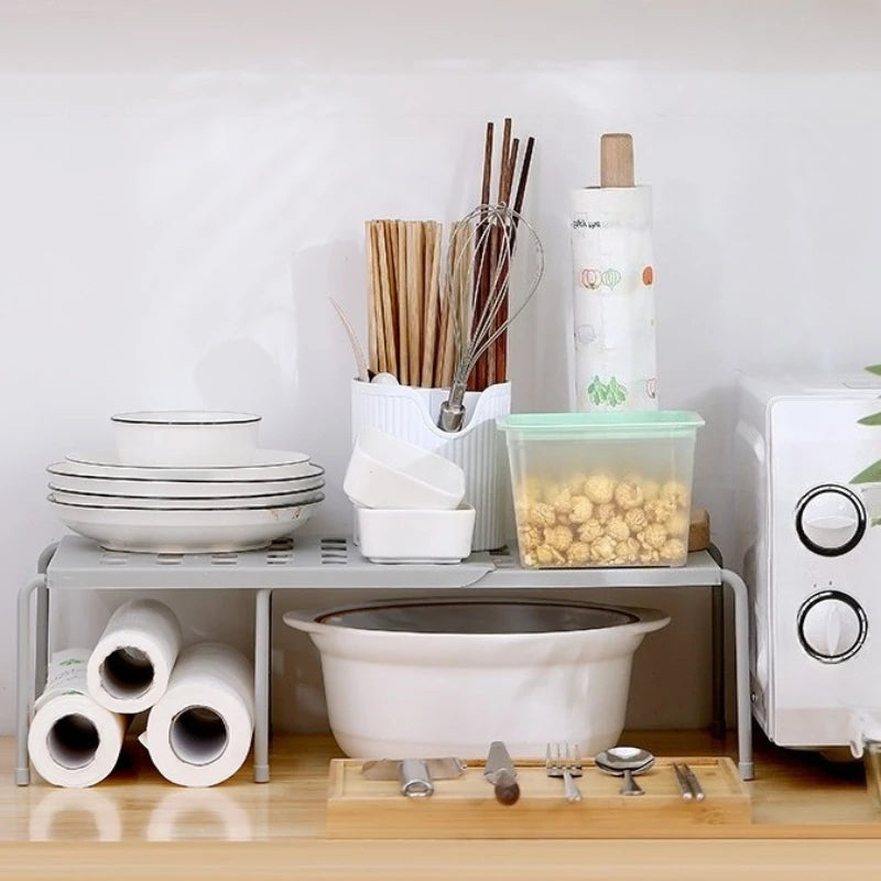 Organizador de Pia Expansível e Ajustável com Múltiplas Camadas