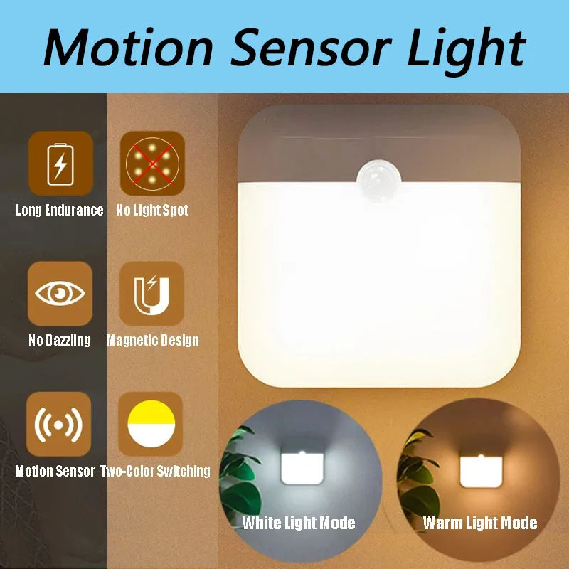 Luminária Sem Fio com Sensor de Presença e Fixação Magnética (Recarregável USB)