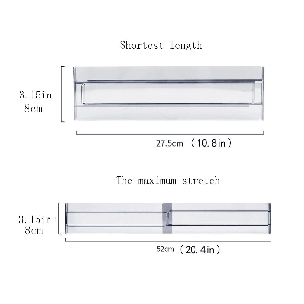 1/4/6 Unidades Divisor de Gaveta Transparente e Ajustável (Acrílico)