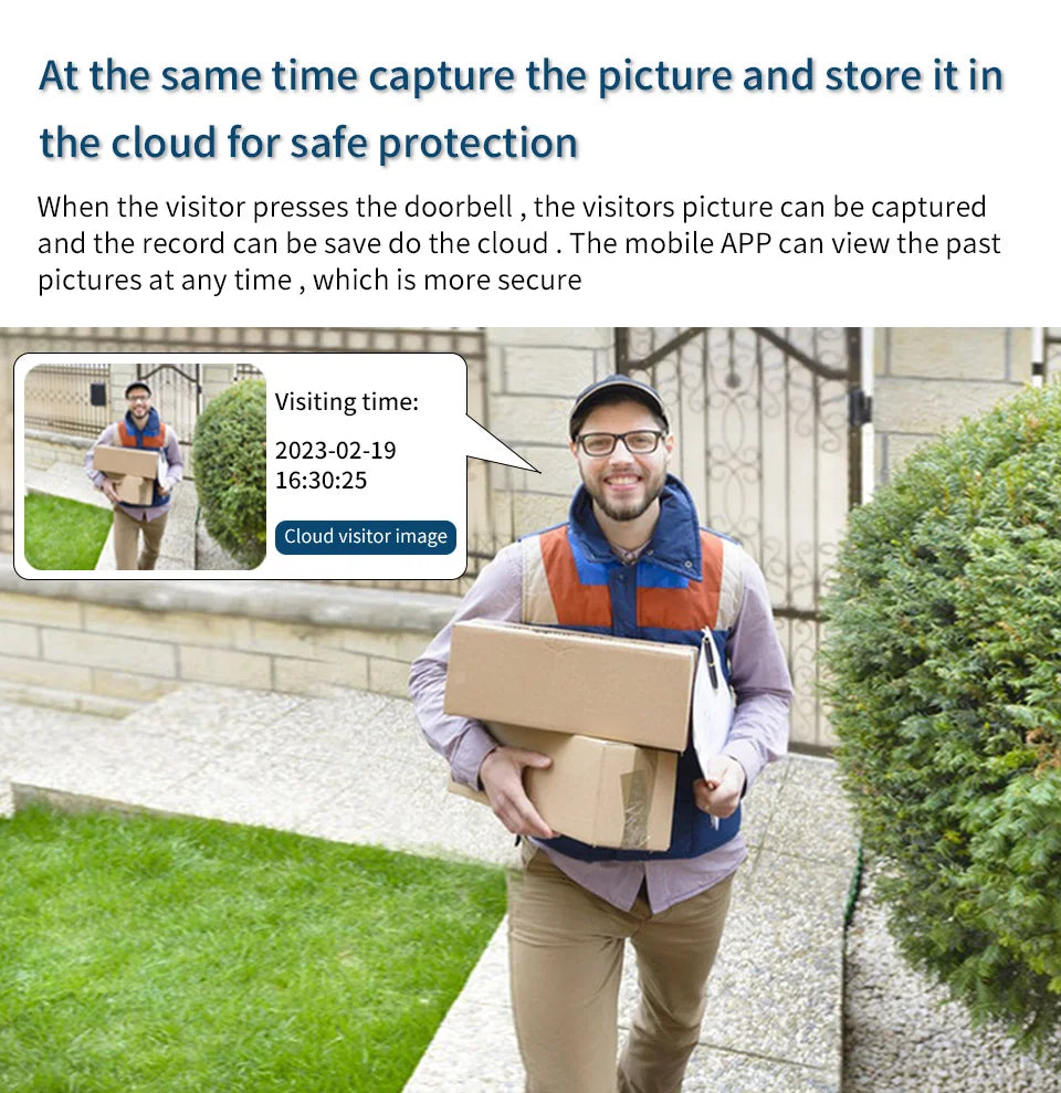 Campainha Inteligente com Câmera Wifi Sem Fio (App Tuya Smart)