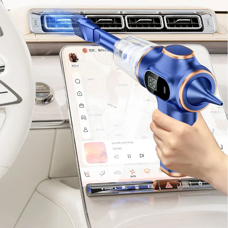 Mini Aspirador de Pó Portátil 4 em 1: Aspira, Sopra, Infla e Carrega