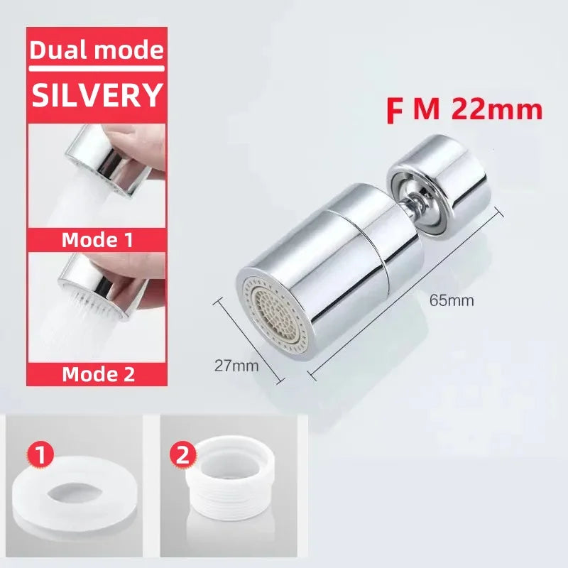 Bico Aerador de Torneira Giratório 360° com 2 Modos de Jato