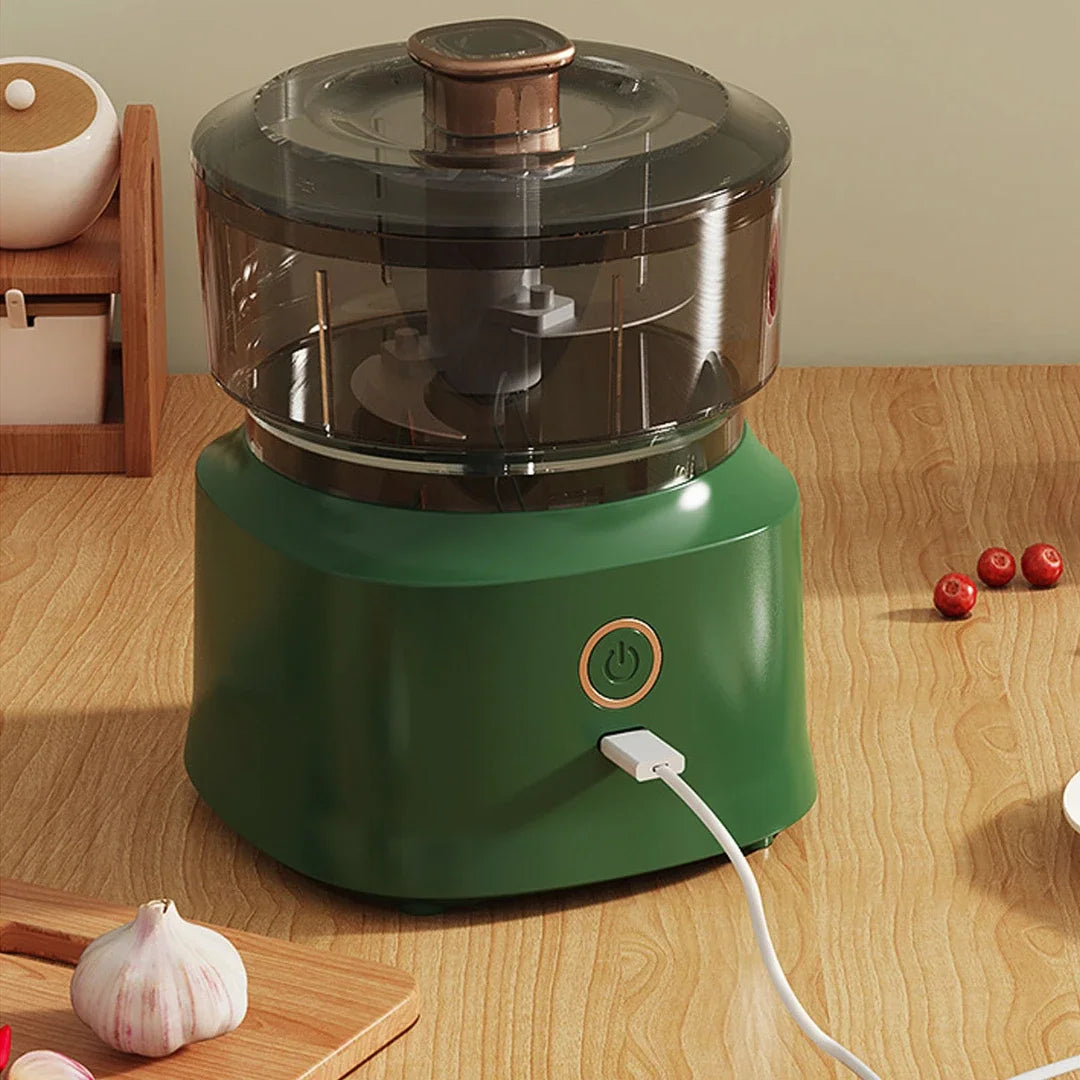 Mini Moedor Elétrico Recareegável 350ml: Para Alho e Carnes