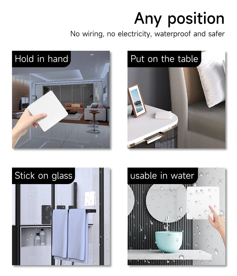 Interruptor de Parede Sem Fio RF433 com Receptor Wifi (App Tuya/Smart Life)