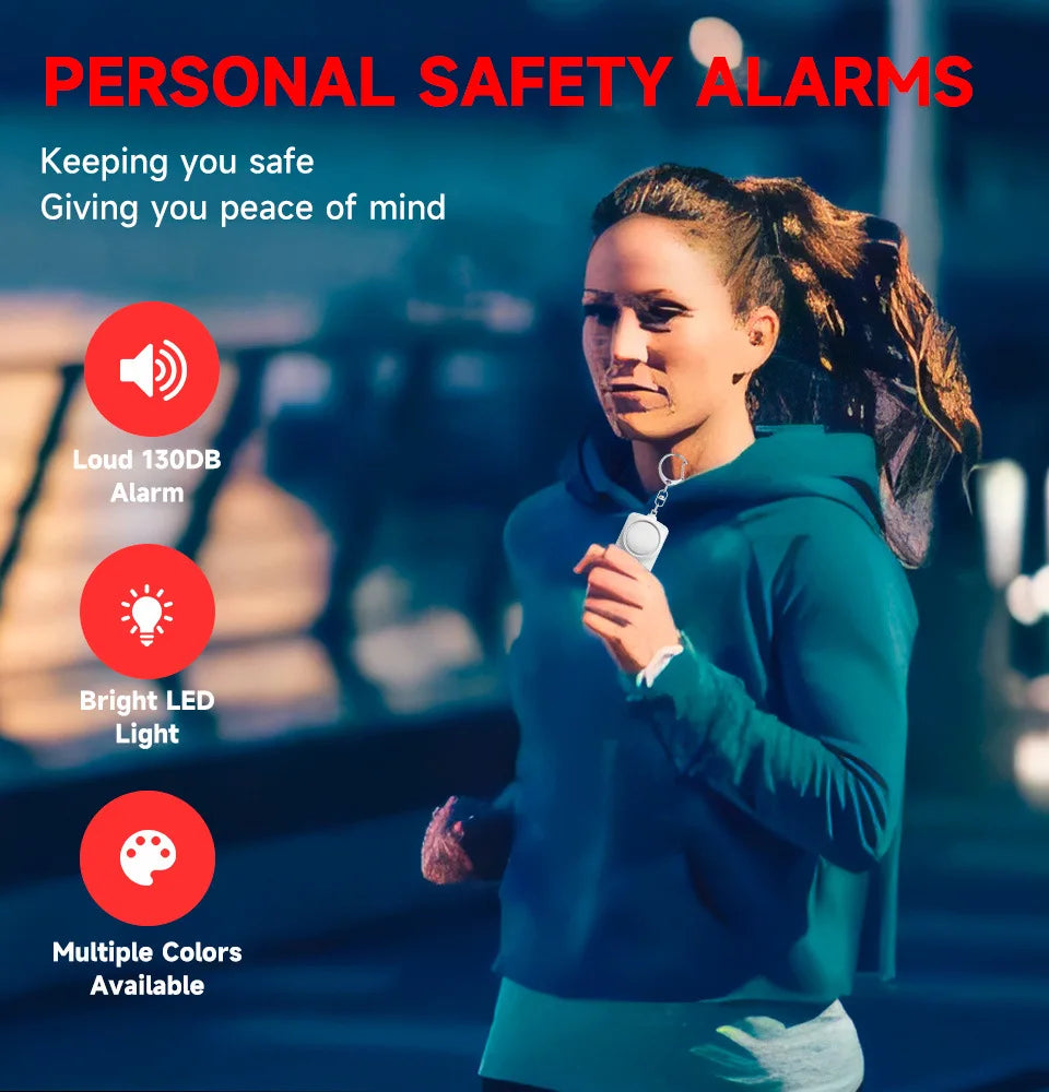 Alarme Pessoal de Defesa com Sirene de 130dB e Lanterna LED