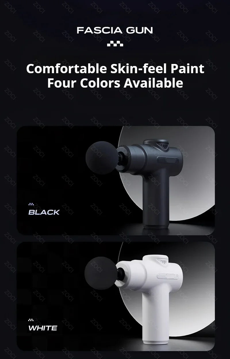 Massageador Elétrico Fascia Gun Recarregável com Display Digital