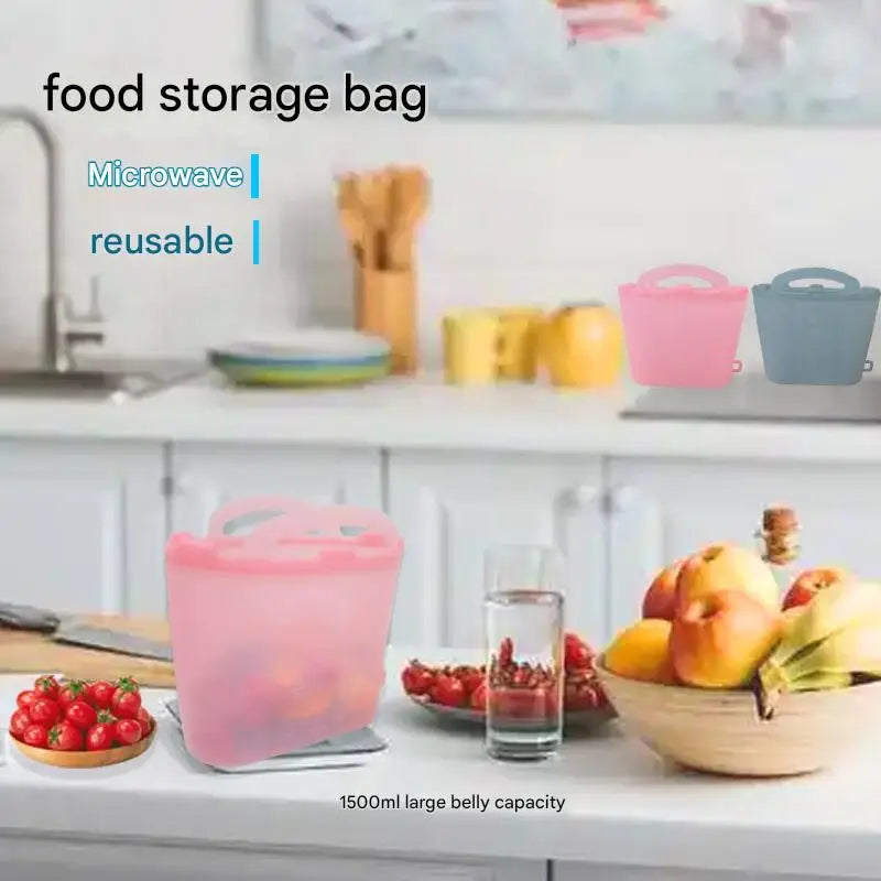 Bolsa Térmica de Silicone 1500ml: Vedação Hermética (Livre de BPA)