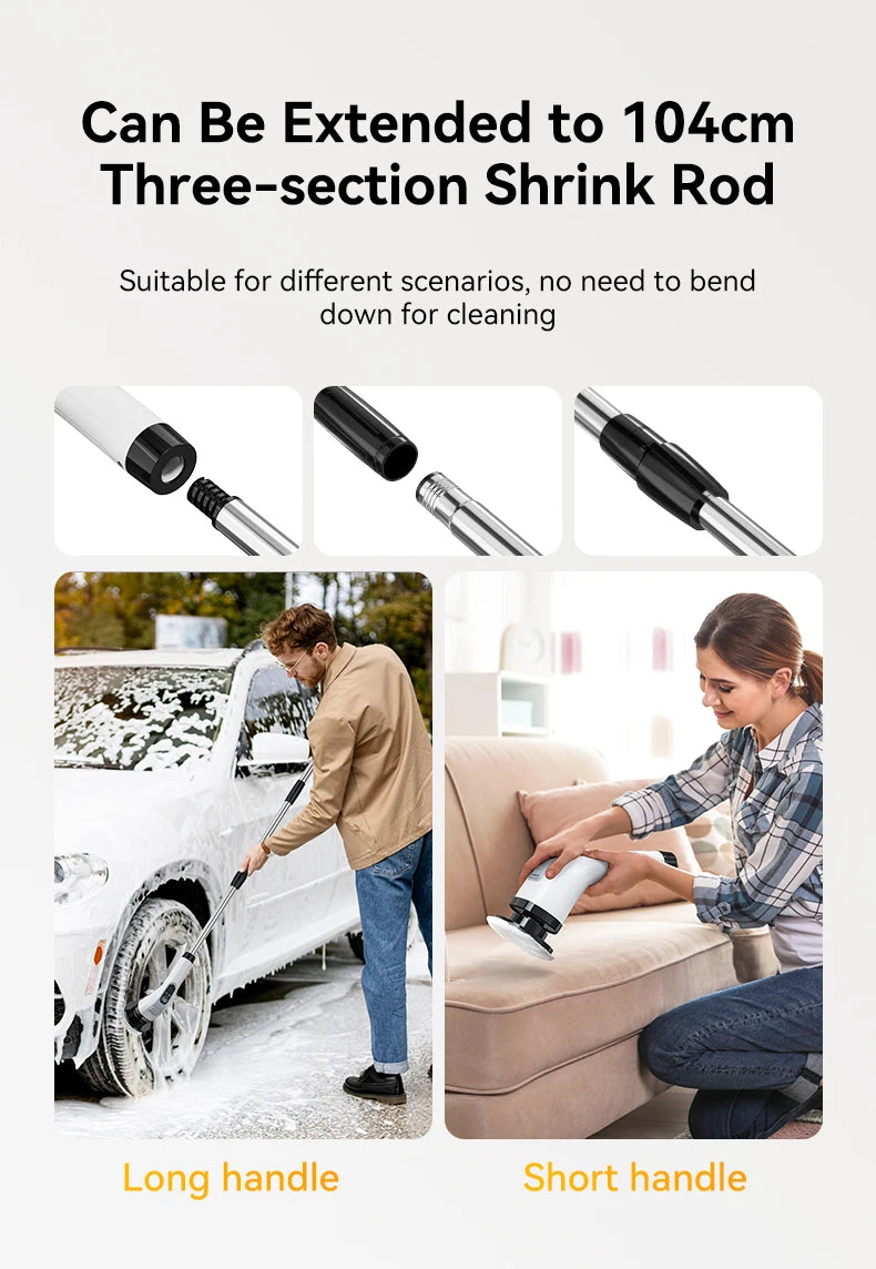 Escova de Limpeza Elétrica Giratória 7 em 1 Sem Fio Recarregável