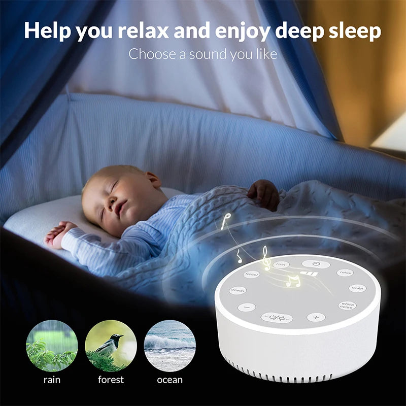 Aparelho de Som para Dormir com Sons Relaxantes e Luz Noturna