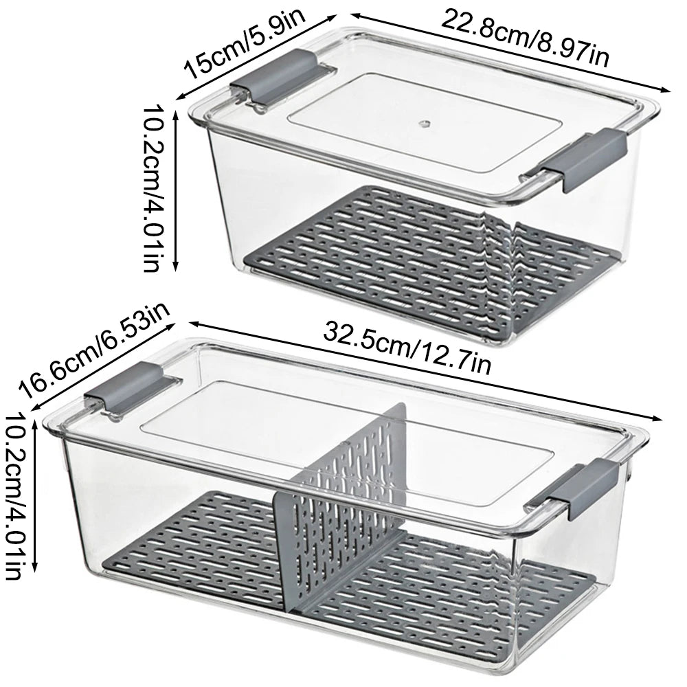 Organizador de Acrílico Transparente para Geladeira e Freezer (Empilhável)