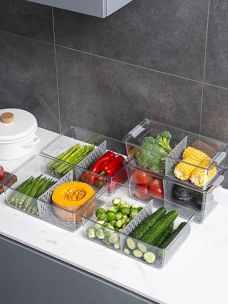 Organizador de Acrílico Transparente para Geladeira e Freezer (Empilhável)