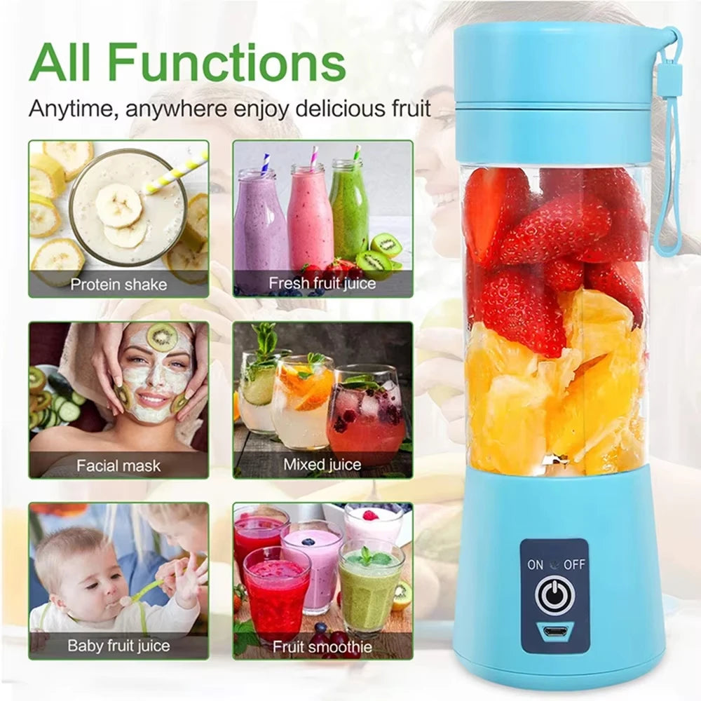 Copo Liquidificador Elétrico USB para Smoothies e Sucos (6 Lâminas)