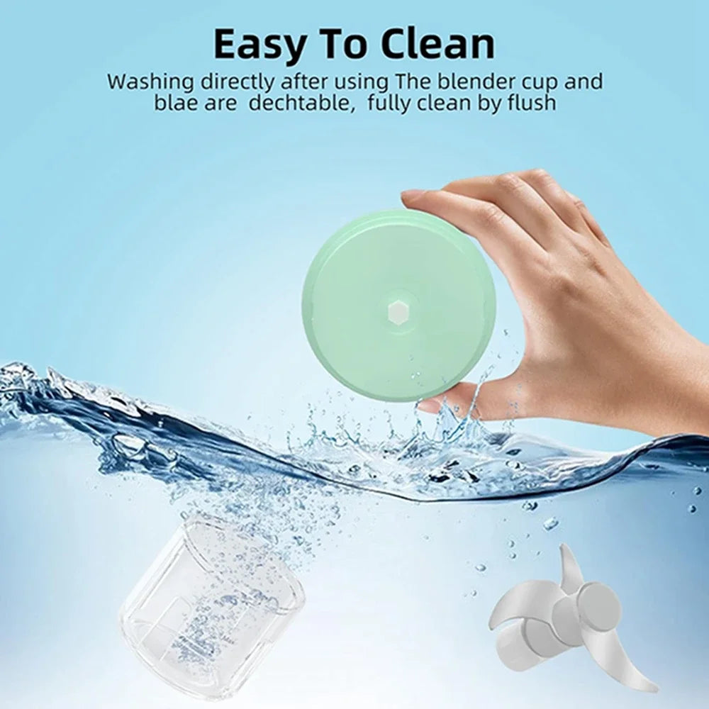 Mini Triturador de Alho Elétrico 250ml: Portátil e Sem Fio