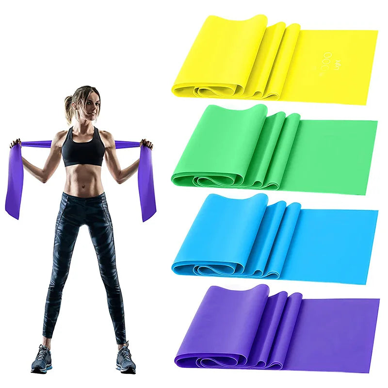 Kit 4 Faixas Elásticas de Resistência TPE para Treino Funcional e Yoga