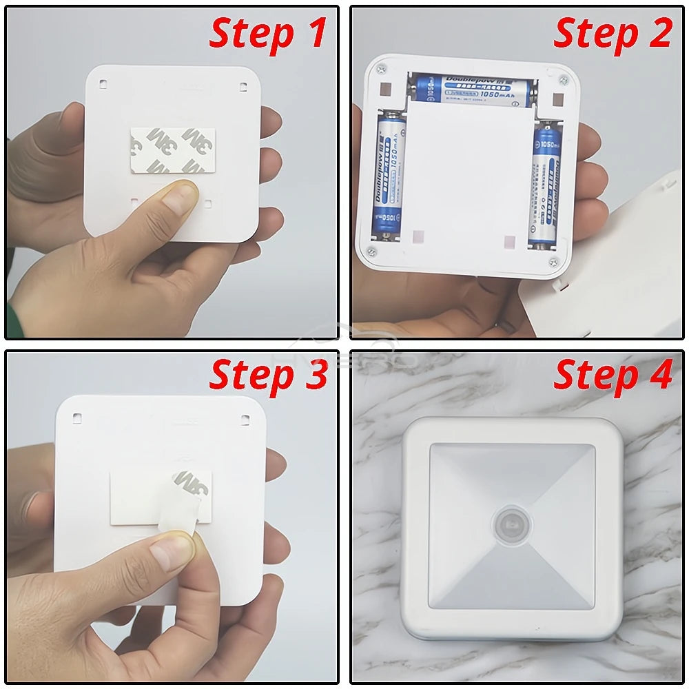 Luz Noturna LED com Sensor de Movimento (Pilha ou Recarregável USB)