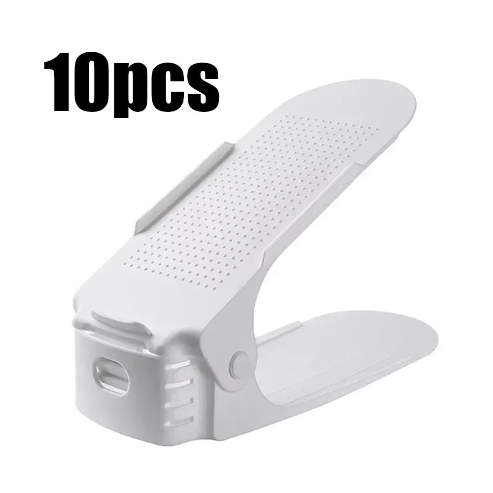 Kit com 10 Organizadores de Sapatos Ajustáveis (Duplo Andar)