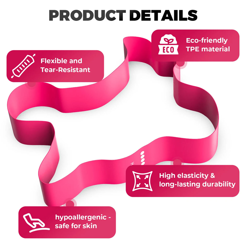 Kit 5 Faixas Elásticas Mini Band TPE para Treino Funcional e Yoga